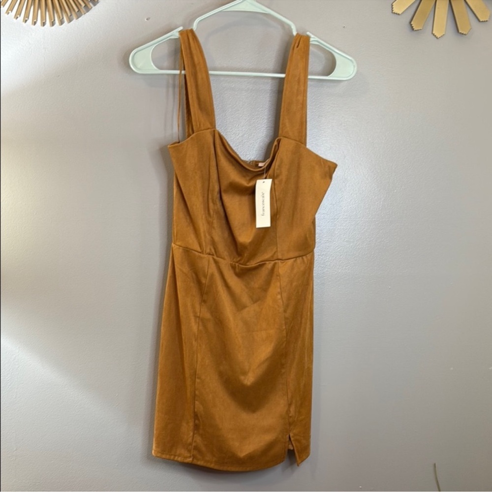 Francesca's Collections Brown Sleeveless Bodycon Mini Dress